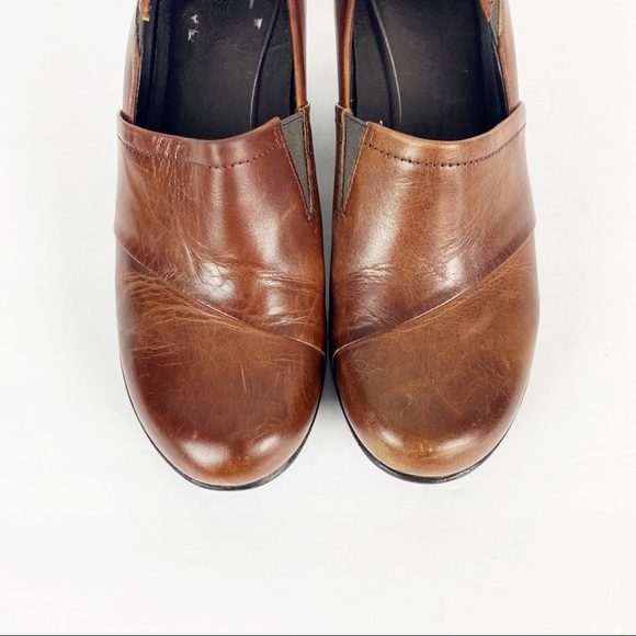 Dansko Brown Leather Clog with Wedge Heel | E20Sh - Picture 7 of 10